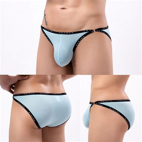 Sexy Mens Nylon Briefs Cool Ice Silk Low Rise Underwear Bikini Pouch