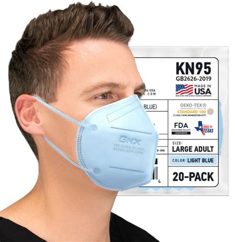 BNX 20 Pack KN95 E95 Protective Face Mask Disposable Particulate Mask