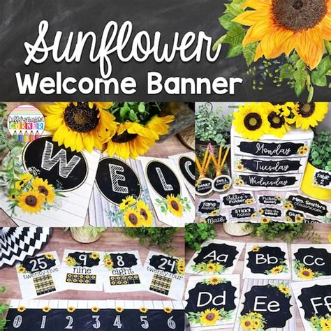 Modern Sunflower Classroom Decor Sunflower Printable Etsy