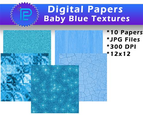 Baby Blue Texture Digital Paper Pack // Clipart // Instant Download ...