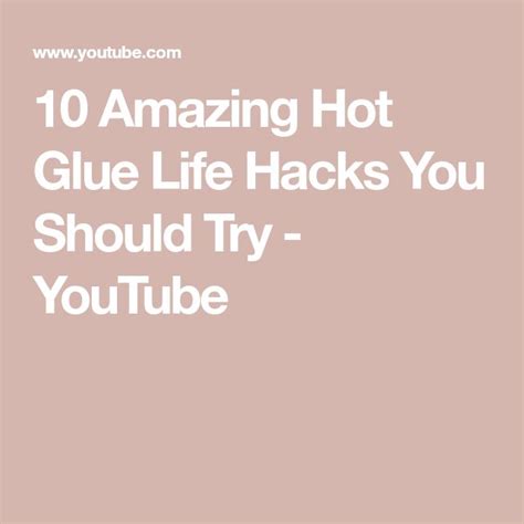 Amazing Hot Glue Life Hacks You Should Try Youtube Life Hacks Hot Glue Hacks