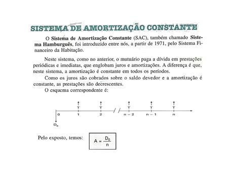 SISTEMA DE AMORTIZAÇÃO CONSTANTE ppt carregar