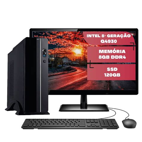 Computador Completo Slim Intel 8ª Geração G4930 8GB DDR4 ssd 120GB