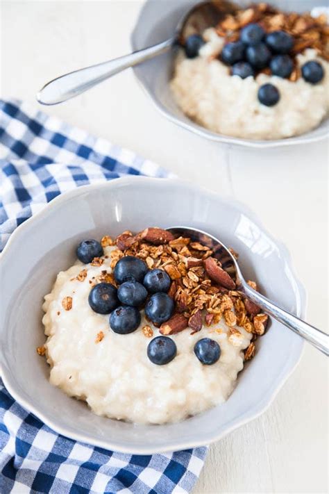 Breakfast Rice Pudding with Quick Almond Granola - Breakfast For Dinner