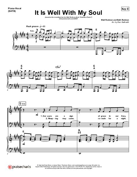 It Is Well With My Soul Sheet Music Pdf Matt Redman Praisecharts