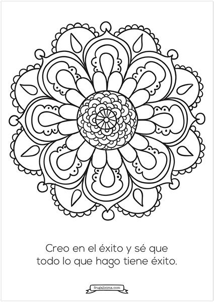 11 Mandalas Para Pintar Con Afirmaciones Poderosas Imprimibles Gratis