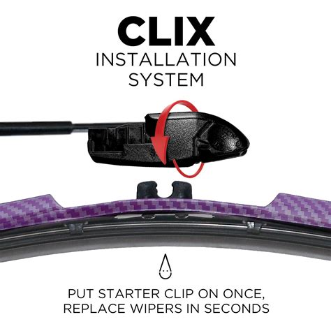 CLIX Wipers Purple Carbon 26in 16in All Weather Interchangeable Wiper Blade