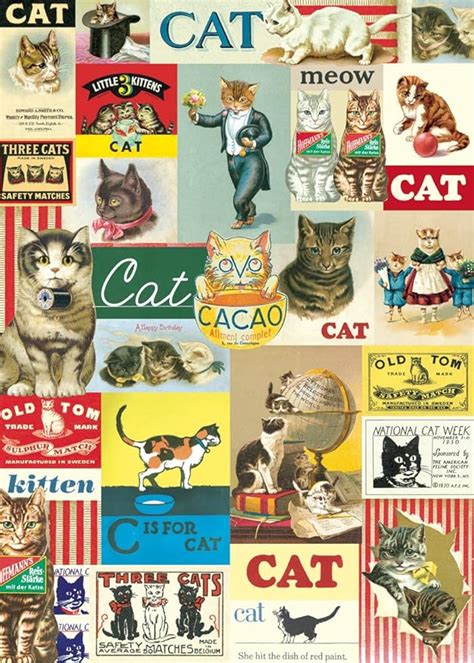 Cavallini Decorative Paper Vintage Cats 20x28 Sheet By Cavallini