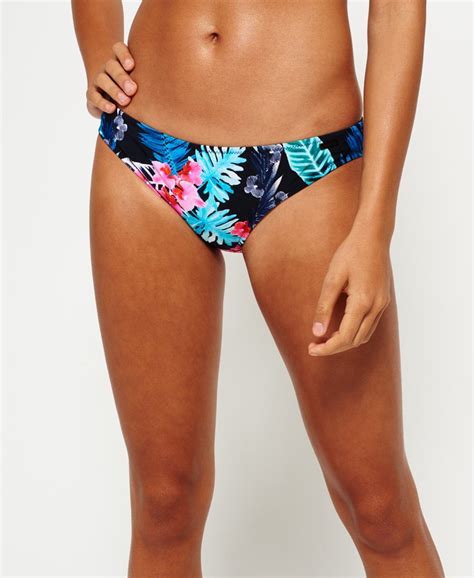 Womens Tropic Racer Bikini Bottoms In Black Tropic Superdry Uk