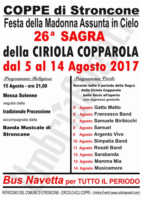 26 SAGRA DELLA CIRIOLA COPPAROLA DI COPPE FESTA DELLA MADONNA