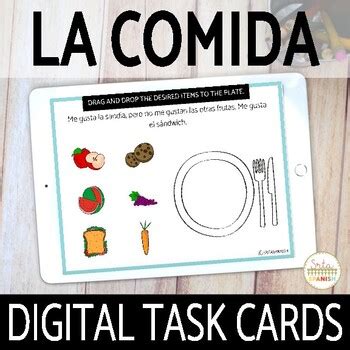 Gustar And La Comida Food In Spanish Digital Task Cards Boom Cards