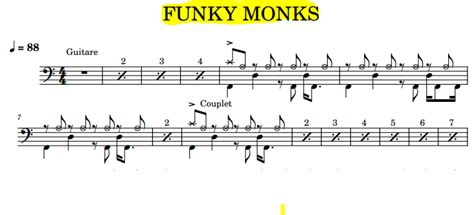 FUNKY MONKS The Red Hot Chili Peppers Hellodrumscores