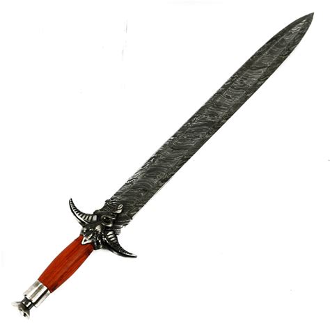 Bastard Sword / Longsword- High Carbon Damascus Steel Sword- 29 ...