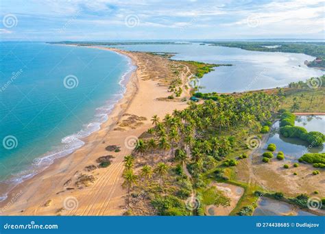 Aerial View Of Kalpitiya Beach And Lagoon In Sri Lanka Stock Image