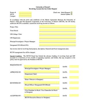 Fillable Online Ors Hawaii University Of Hawaii Revolving Account