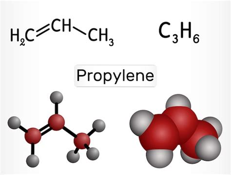 Premium Photo Propylene Alkene Molecule Structural And 3d Molecular Model Of Propene C3h6 Vector