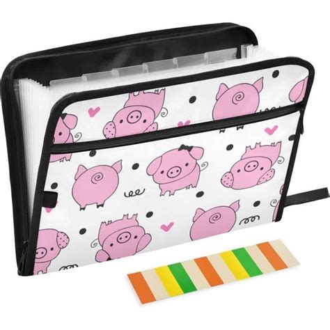 Trieur extensible rose avec 13 pochettes format A4 pour bureau école