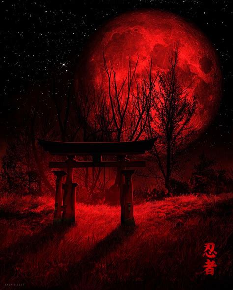 Red Moon - Dark Fantasy Art