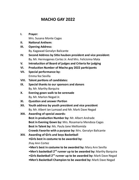 Criteria For Judging Pageant Night PDF 40 OFF