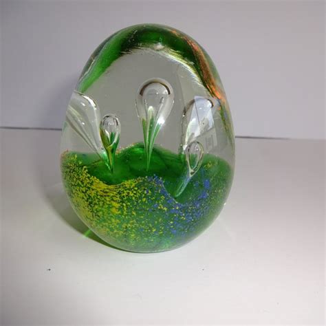 Glass Egg Paperweight Etsy