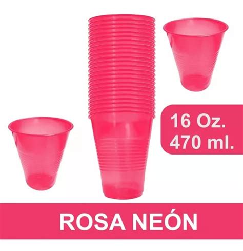 Vaso Neón Desechable Marca Primo 60 Piezas Pineon1 Meses sin intereses