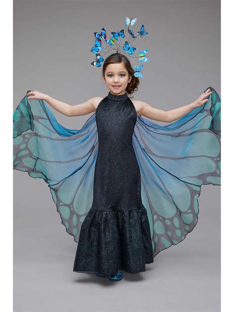 Blue Butterfly Costume For Girls Chasing Fireflies