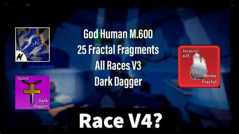 Mirror Frag Godhuman Darkdagger Races V Blox Fruits Youtube