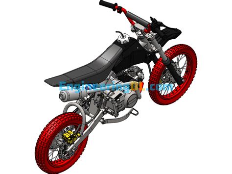 125 Motorcycle Solidworks Mechanical Engineering Design Library