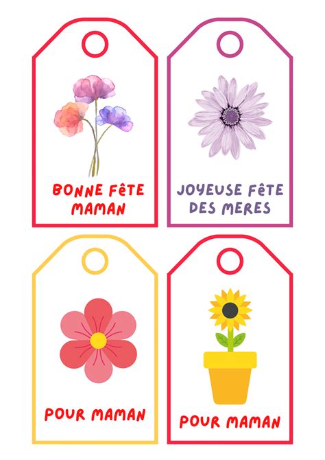 Etiquettes Et Cartes Pour Cadeau F Te Des M Res Gratuites Imprimer