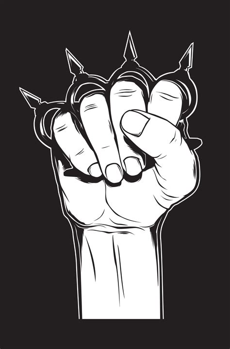 hand with brass knuckles. Design element 7958747 Vector Art at Vecteezy