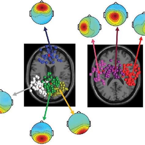 Cluster Mean Scalp Maps For The Seven Independent Component Ic