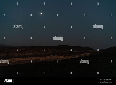 Africa, Djibouti, Ardoukoba. Landscape of Ardoukoba volcano under moon ...