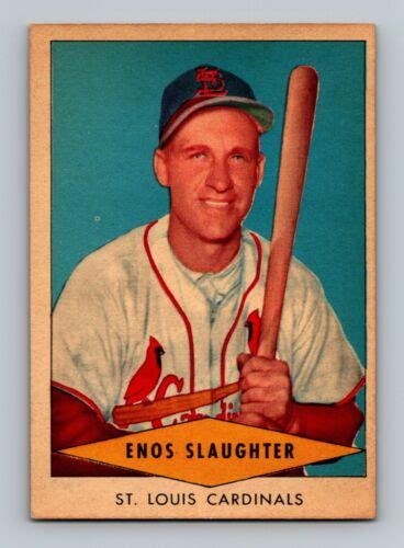 Red Heart Enos Slaughter Vgex Ex St Louis Cardinals Hof Baseball