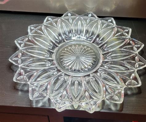 Federal Glass Petal Clear Salad Plate Etsy