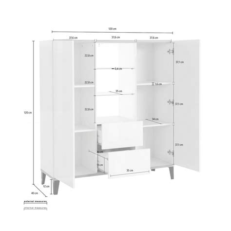 Buffets Meubles Et Rangements Buffet Haut Vaisselier VALIE Blanc 2