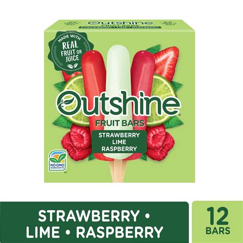 Outshine Strawberry Lime And Raspberry Frozen Fruit Ice Bars 12 Ct