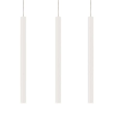 Kit 3 Pendentes Luminária De Teto Tubo Branco Brilhante Mesa Leroy Merlin