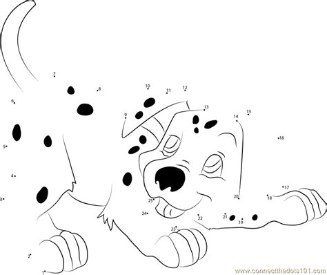 Cute Dalmatian Puppy Dot To Dot Printable Worksheet Connect The Dots