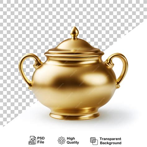 Металлический горшок золота изолирован на прозрачном фоне png файл ...