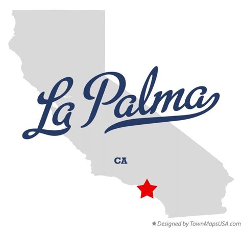 Map of La Palma, CA, California