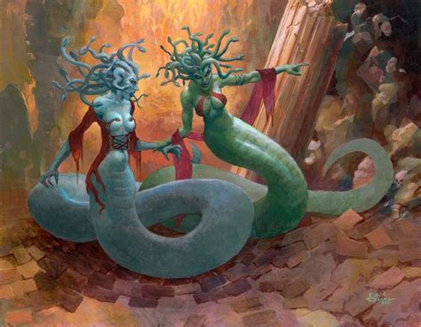 Gorgon Sisters Medusa By Brian LeBlanc Comic Art Fantasy Art