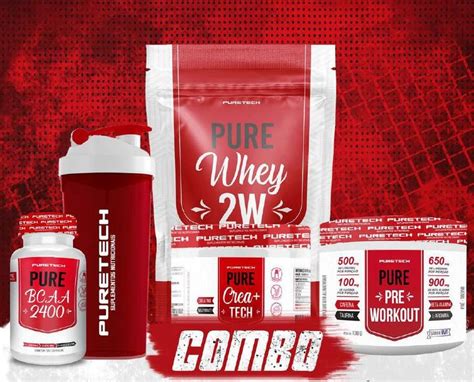 Combo Puretech Pure Whey W G Refil Bcaa Caps Creatina G