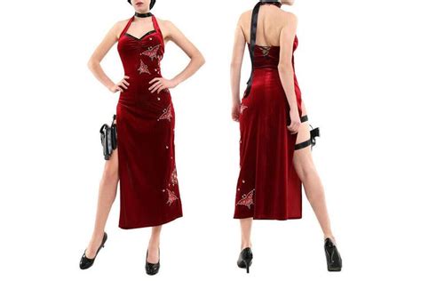 Buy Resident Evil 4 Ada Wong Cosplay Costume Cheongsam Dress Holster Full Set Sizexl Online