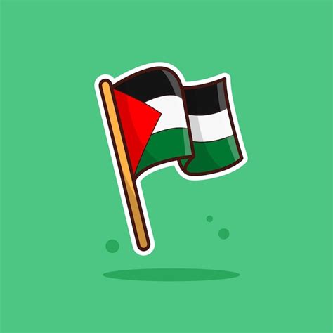 Premium Vector | Palestine National Flag Cartoon Vector Illustration