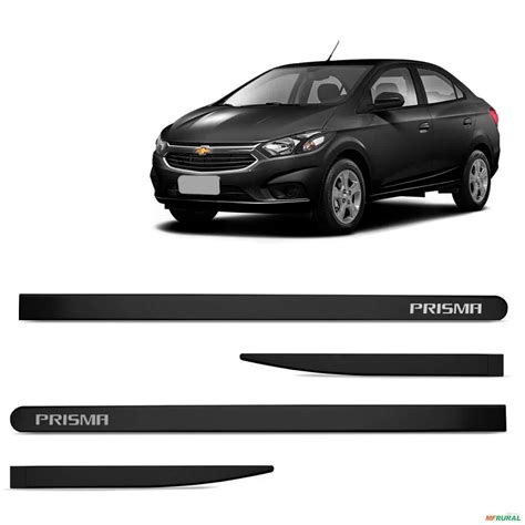 Jogo De Friso Lateral Prisma 2013 A 2019 Preto Global Em 594433