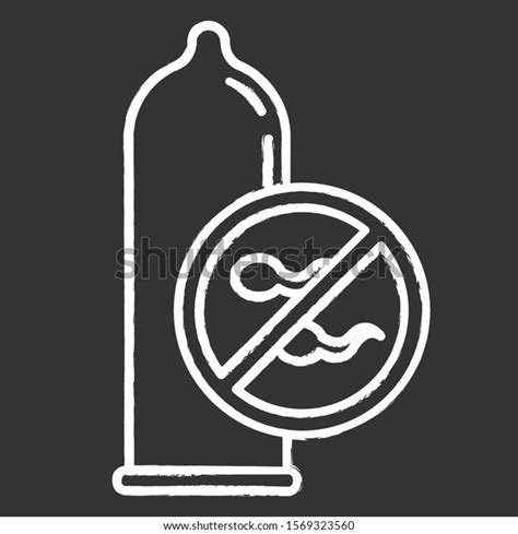 Condom Chalk Icon Male Latex Contraceptive Stock Vector Royalty Free