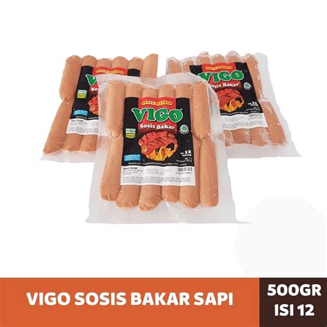 Jual Vigo Sosis Bakar Sapi Mini Original 500 Gram 12 Pcs Vigo Sosis