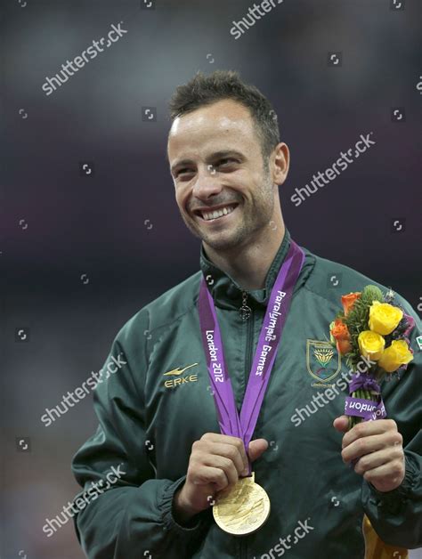 Oscar Pistorius Salutes Crowd He Collects Editorial Stock Photo Stock