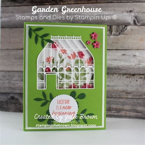 Garden Green House By Stampin Up® Shaker Card In 2024 Shaker Cards Garden Greenhouse Cards