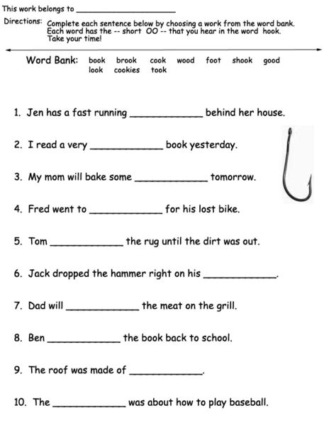 Short Oo Sounds Worksheet For 2nd 3rd Grade Lesson Planet